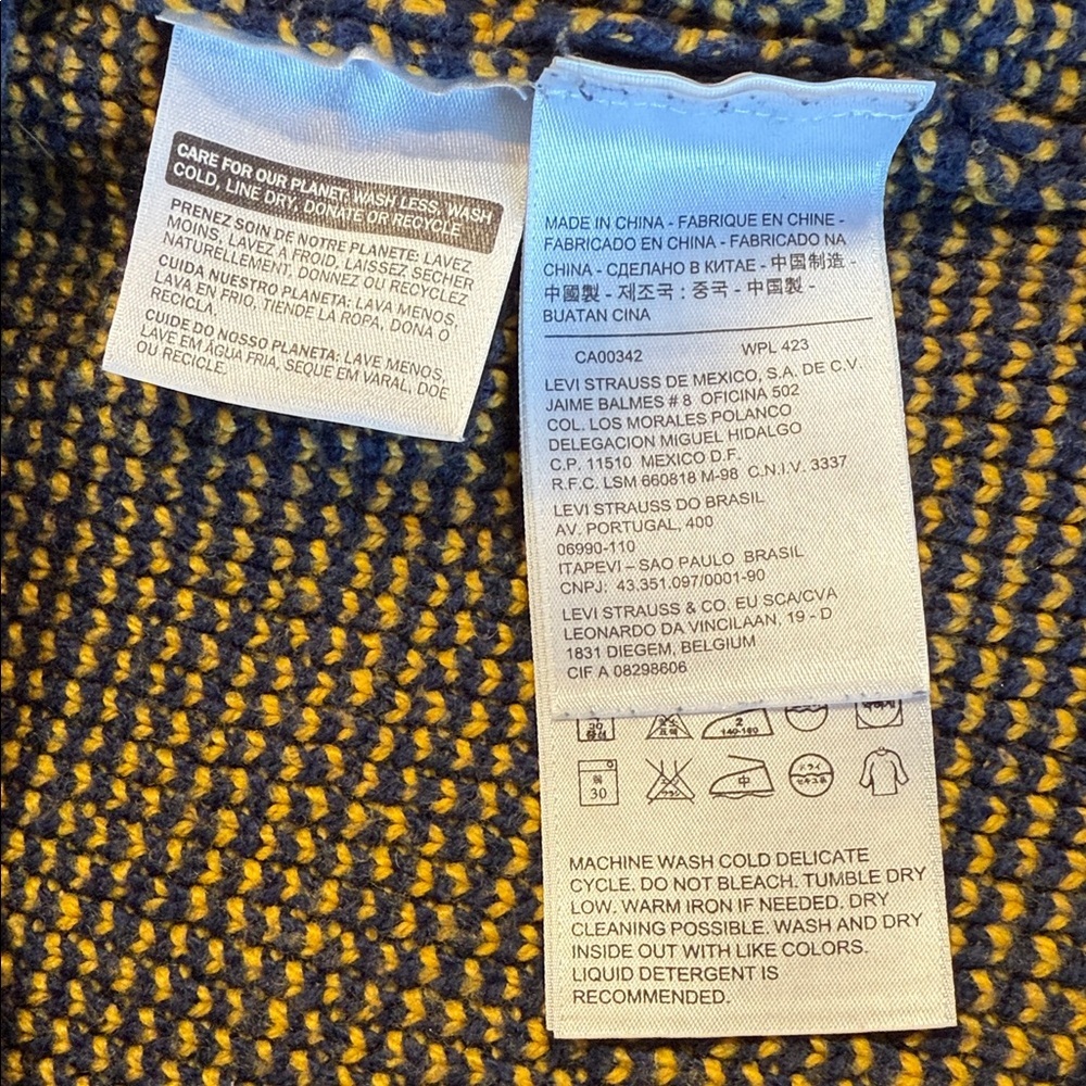 Levi's Graphic Thunderbird Totem Knit Crewneck Sweater Eagle Tribal Southwestern - Picture 7 of 9